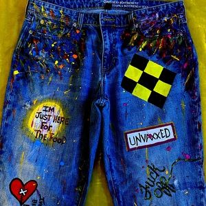 Womens Hand painted jeans